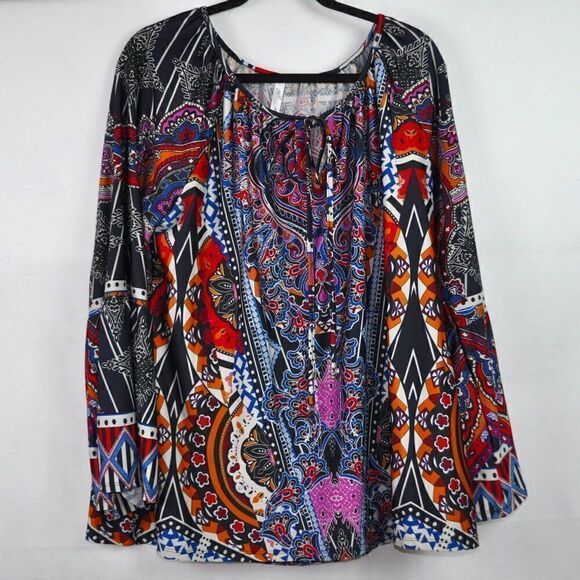 Multi Color Long Sleeve Blouse - Picture 1 of 6